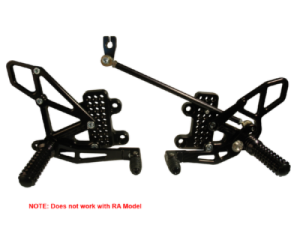 Honda CBR600 RR Adjustable Rear Sets - Vortex Racing - V2 Design - Black - `07-`23